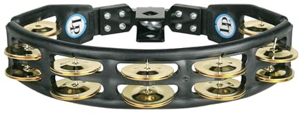 LP Latin Percussion LP861580 Tambourin Cyclop schwarz montierbar Messingschellen zweireihig