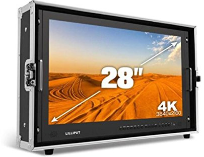 LILLIPUT 28 inch BM280-4K 3840x2160 Resolution Full HD Broadcast Ultra-HD 4K Field Monitor Film director 4K Field camera with 3G SDI HDMI DVI VGA TALLY +HOOD