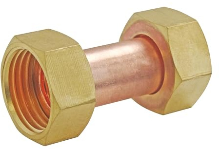 SOMATHERM FOR YOU, Raccord Cuivre Droit 2 Écrous Tournants 20x27 - Raccordement Plomberie pour Eau Chaude/Froide - Compatible avec Raccords Filetés Mâles - Étanchéité avec Joint Plat | Facilitez montage et démontage de votre appareil grâce aux 2 écrous tournants de ce raccord cuivre.