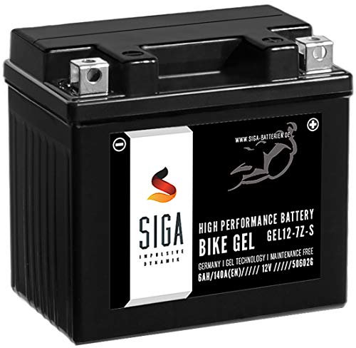 SIGA GEL Motorradbatterie 12V 6Ah 140A/EN Gel Batterie YTZ7S Gel12-7Z-S TTZ7S-BS YTZ7S-4