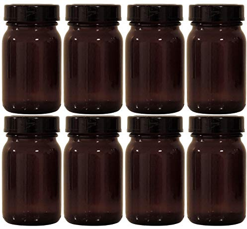 Viva-Haushaltswaren braunes Apothekerglas Set 8x 200ml inkl. Schraubverschluss & Etiketten made in Germany