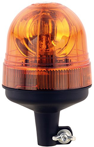 Halogen Rundumleuchte Orange, Groß Mit Festem Fuß, Blinkleuchte 12V 24V, ECE R65 Straßenverkehr Zulassung, KFZ Warnleuchte