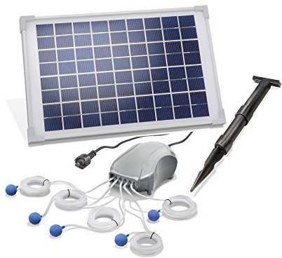 Ventilatore solare per laghetto pompa per laghetto giardino 10 W 5 x 120 l/h 101887