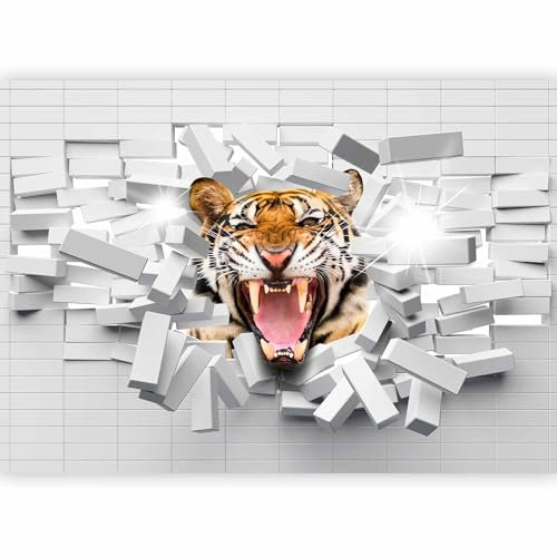 Fotomurales B&D XXL - 300x210 cm XXL Papel pintado tejido no tejido Decoración de Pared decorativos Murales moderna de Diseno Fotográfico Animales Tigre g-B-0009-a-a
