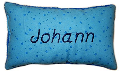 Blaues Schmusekissen * Kuschelkissen * nur Name * mit Namen Bestickt * 25 x 40 cm * SK-bl_0085