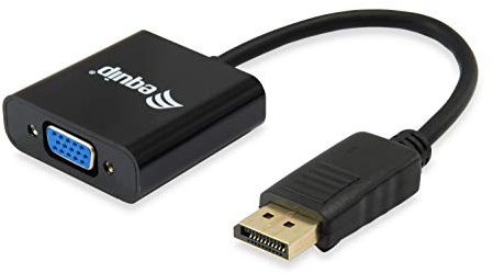 Equip Displayport to HD15 VGA Adapter – Cable Interface/Gender Adapter (DisplayPort, VGA, Male/Female, Black, 1920 x 1200 Pixel)