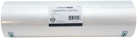 School Smart Laminating Film Roll, 12 Inches x 500 Feet, 1.5 mil Thick,1 core, High Gloss