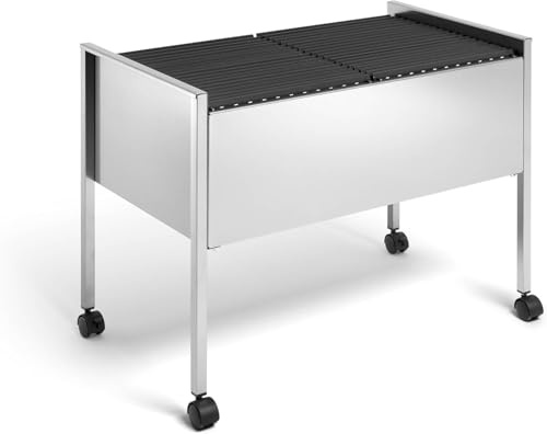 Durable Eco Hängemappenwagen 100 Duo, silber, 308223 | Mobiler Mappenwagen ECONOMY DUO, für ca. 100 Hängemappen A4, kratzfester Stahl, 760 x 592 x 425 mm