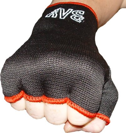 BAY Schlupfbandagen Boxbandagen mit Daumenschutz für Boxhandschuhe, Elastische Innenhandschuhe aus Polyester/Baumwolle, Schwarz, XS - XL