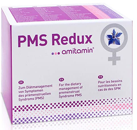 amitamin PMS Redux Komplex | Hormon Balance für Frauen | hochdosiert | erfolgreich klinisch getestet | 90 Kapseln l Folsäure, Vitamin B1, B6, B12, D, E Kupfer u.v.m. | Apothekenqualität seit 2010