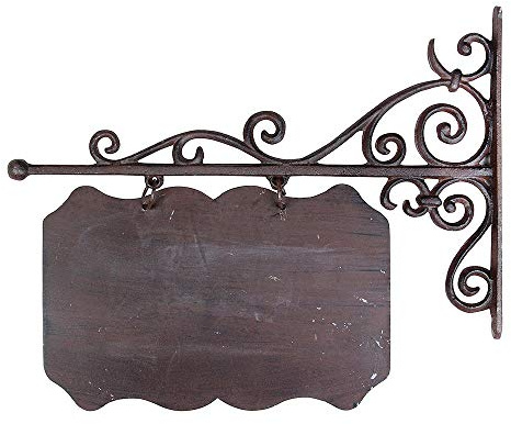 Esschert Design Rustikales Türschild Namenschild Gusseisen Antik-Braun