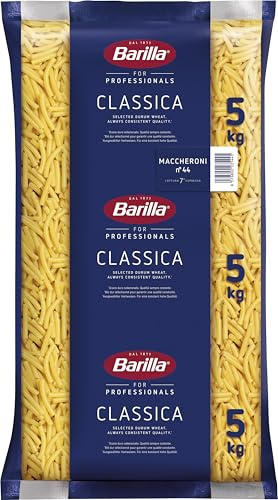Barilla Weizen Pasta Maccheroni n. 44, Italienische Teigwaren, 1er Pack (1 x 5kg) | Unsere klassische Pasta mit vollem Geschmack und bekannt für seine perfekten Kocheigenschaften