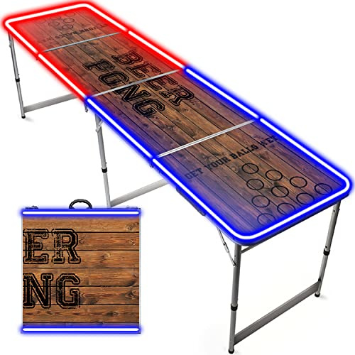 Tavolo da Beer Pong® Ufficiale con Luce a LED | Light | Birra Pong | Taglie Ufficiali della Competizione | Gioco Serale e aperitivo | Gioco da Bere | OriginalCup®