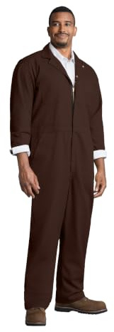 Red Kap Twill Action Back Coverall Tuta da Lavoro, Marrone, 56 Tall Uomo