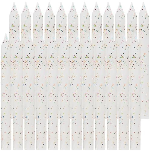 Stunning White & Glitter Spiral Birthday Candles - Pack of 24 - Dazzle Your Celebrations with These Gorgeous, High-Quality, and Long-Lasting Party Candles