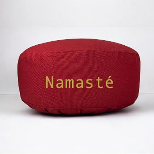maylow Yoga mit Herz Yogakissen Meditationskissen mit Stickerei Baum des Lebens H:15cm mit Bio-Dinkelspelz gefüllt Bezug 100% Baumwolle personalisierbar