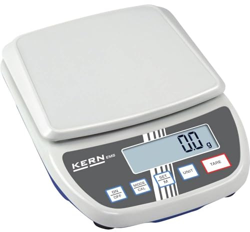 KERN Schulwaage, 1 Stück, EMS 6K0.1, 0-6000kg | Für Schul- und Lehrbetrieb, Wägebereich bis 6 kg, Ablesbarkeit 0,1 g, Wägeplatte 175 x 190 mm