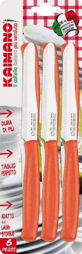 Kaimano KDN021506A 6 Coltelli Tavola Lama Dentata Dinamik Arancio