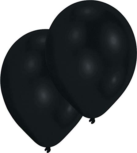 Amscan INT995516 - Latexballons Standard Schwarz, 50 Stück, Durchmesser circa 27,5 cm, Luftballons