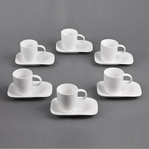 TABLE PASSION - COFFRET 6 TASSES + SOUS TASSES CAFE XL BLANC 18CL
