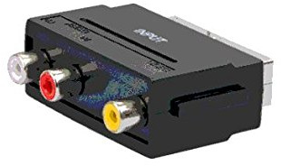 Schwaiger sca7300 531 Scart 3 x RCA Schwarz Kabel-Schnittstelle und Netzteil