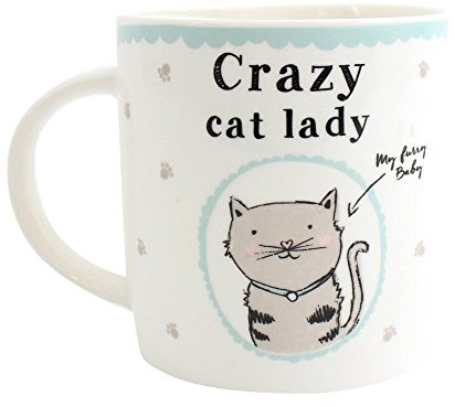 Jones Home and Gift Mug avec Inscription « Crazy Cat Lady »