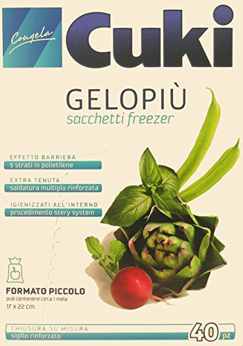 24 x CUKI Sacchetti Freezer Piccoli 17 X 22 Cm. 40 Pezzi