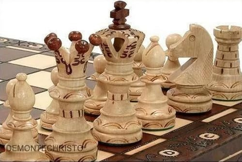 Schach-Set aus Holz, in Kassette, 54 cm