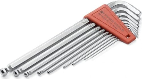 PB Swiss Tools Sechskant-Winkelschraubendreher-Satz, mit Kugelkopf, verchromt, 9-teilig