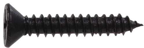 The Hillman Group 851974 12 x 1-1/4-Inch Wood Screw Flat Head Phillips, Black Finish