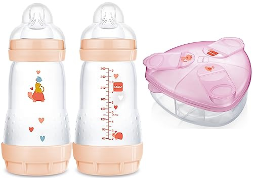 MAM Babyartikel Sparset II Anti-Colic Starter-Set mit Anti-Kolik Flaschen Set für Mädchen