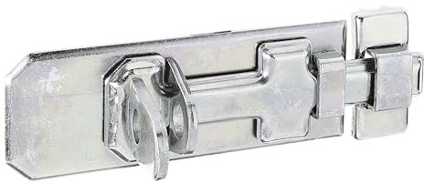 Alberts 123079 Sicherheits-Schlossriegel | mit flachem Griff und befestigter Schlaufe | galvanisch verzinkt, dickschichtpassiviert | Platte 120 x 45 mm