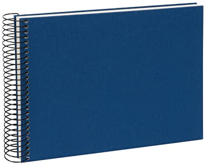goldbuch Spiralalbum Bella Vista, Erinnerungsalbum aus Leinen mit Spiralbindung, Fotoalbum mit 40 weiße Seiten, Fotobuch zum Einkleben, Foto Album, Blau, ca. 24 x 17 x 2,8 cm