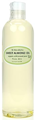 Dr Adorable - 12 oz - Sweet Almond Oil - 100% Pure Natural Organic Cold Pressed