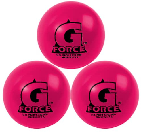 MyLec G-Force Street Hockey Balls, Less-Bounce Street Hockey Balls, Liquid Filled, Perfect for 30-60 Degrees F, Durable Construction, Roller Hockey Ball for Indoor/ Outdoor Play (Pink, Pack of 3)