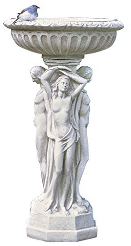 Design Toscano Säule der Mänaden, Sockel mit Becken
