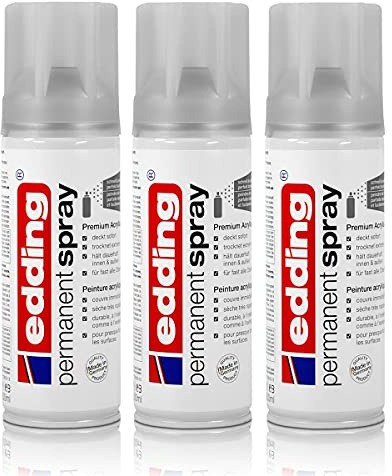 3x edding Permanent Spray Klarlack seidenmatt 200 ml Acryl-Qualität