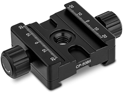 Haoge CP-50BII 50mm Subtend Double Dual Quick Release Clamp for Arca Swiss RRS Benro Dovetail Rail Quick Release Plate Nodal Slide