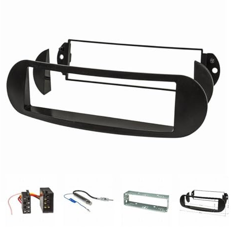 tomzz Audio 2457-027 Radioblende Set kompatibel mit VW New Beetle Bj.1998 bis 2011 mit Radioadapter ISO Antennenadapter Phantomeinspeisung DIN Einbauschacht