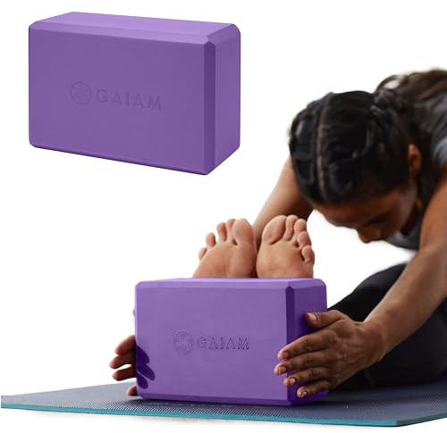 Gaiam Yoga Block - Supportive Latex-Free Eva Foam - Soft Non-Slip Surface with Beveled Edges for Yoga, Pilates, Meditation - Yoga Accessories for Stability, Balance, Deepen Stretches