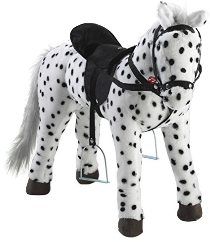 Heunec 723771 - schwarz-weiß gepunktetes Pferd stehend mit Sound 100 KG Tragkraft, L