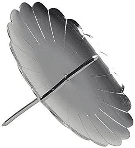 Riffelmacher 10717 Advent Candle Holder, Silver, Diameter 7.5 cm, Pack of 4 in a Bag, Advent Wreath, Christmas, Decoration, Plugs, Arrangement