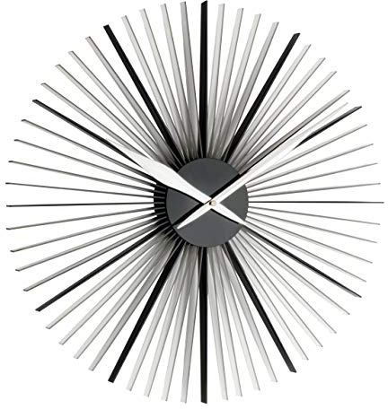 TFA Dostmann Daisy XXL Design-Wanduhr, Moderne Wanduhr, 50cm Durchmesser, schwarz/weiß, 60.3023.01, (L) 500 x (B) 50 x (H) 500 mm