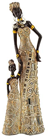 Geschenkestadl Afrikanerin mit Kind 32 cm groß Mutter Tochter afrikanische Frauen Figur Afrika