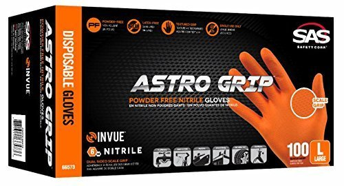 SAS Safety Astro Grip PF Nitrile 6 mil Gloves (100-pk)-XL 66574 Safety