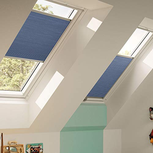 Orignal VELUX Wabenplissee / Faltstore DuoLine FHC S06 1156S / Bedienart : Manuell / Farbe : Uni Blau / Fenstergröße : 606 / Fenstertypen : GGL, GPL, GHL, GTL, GXL _15131
