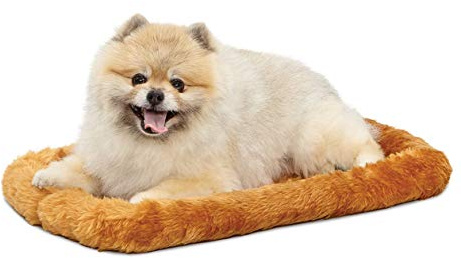 MidWest Homes for Pets QuietTime XS Dog Bed – Cinnamon Faux Fur Bolster, Ultra-Soft and Machine Washable, Fits 59 cm Crates and Carriers, for Small Dogs and Cats