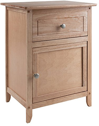 Winsome 25 x 18.9 x 14.96-Inch Composite Wood End/Night Table with Satine Nickel Knob, Natural (81115)