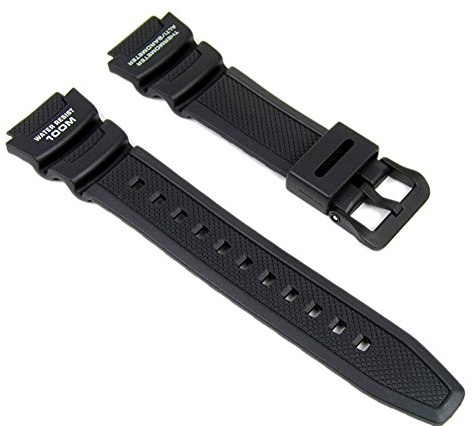 Casio Uhrenarmband aus schwarzem Kunstharz für SGW-400H SGW-300H, 0, Harz, 0