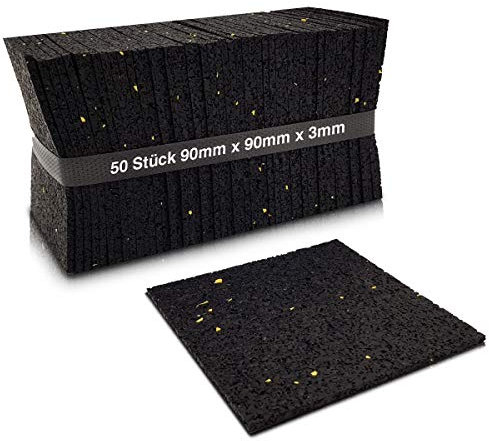 Lastre in granulato di gomma per la pavimentazione di terrazze, 50 pezzi, 3mm